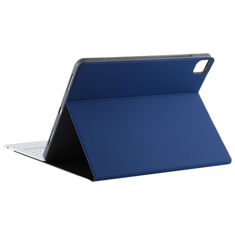 T129 可拆式藍牙白色鍵盤超細纖維皮革平板保護套，適用於 iPad Pro 12.9 吋（2020），帶支架，白色鍵盤