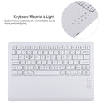T129 可拆式藍牙白色鍵盤超細纖維皮革平板保護套，適用於 iPad Pro 12.9 吋（2020），帶支架，白色鍵盤