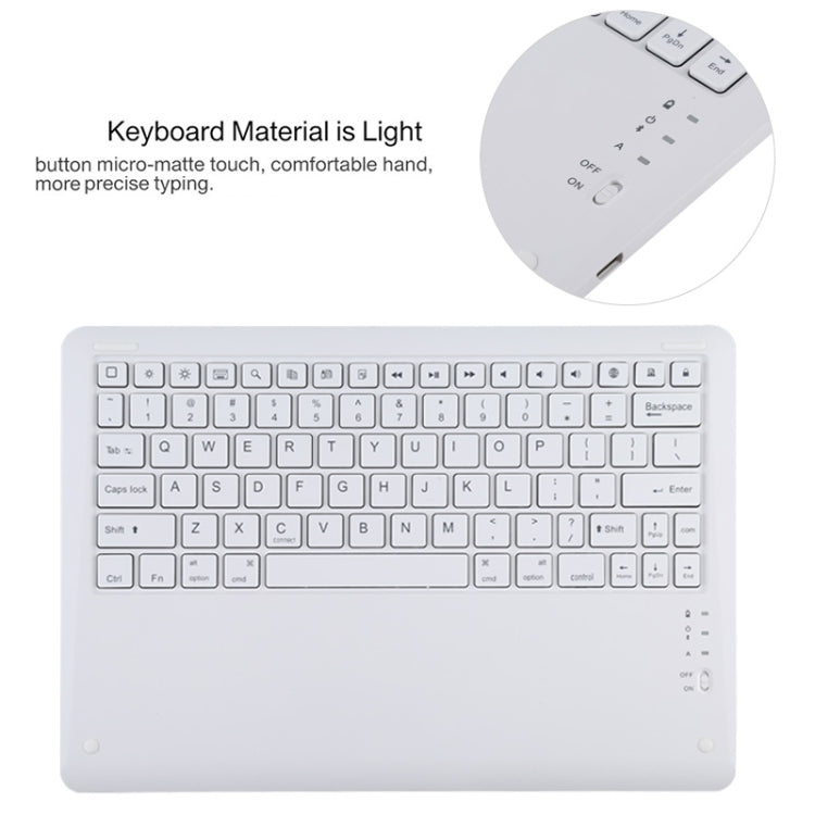 T129 可拆式藍牙白色鍵盤超細纖維皮革平板保護套，適用於 iPad Pro 12.9 吋（2020），帶支架，白色鍵盤