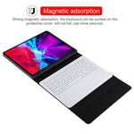 T129 可拆式藍牙白色鍵盤超細纖維皮革平板保護套，適用於 iPad Pro 12.9 吋（2020），帶支架，白色鍵盤