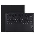 T129 可拆式藍牙黑色鍵盤超細纖維皮革平板保護套，適用於 iPad Pro 12.9 吋（2020），帶支架，黑色鍵盤