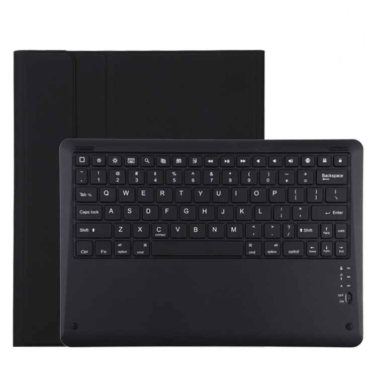 T129 可拆式藍牙黑色鍵盤超細纖維皮革平板保護套，適用於 iPad Pro 12.9 吋（2020），帶支架，黑色鍵盤