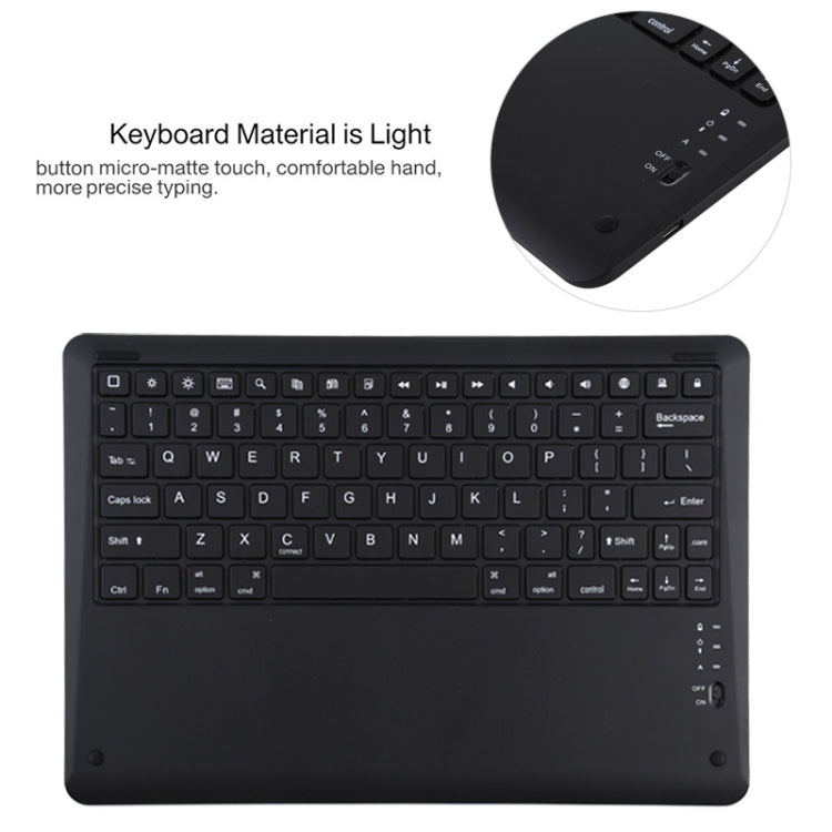 T129 可拆式藍牙黑色鍵盤超細纖維皮革平板保護套，適用於 iPad Pro 12.9 吋（2020），帶支架，黑色鍵盤