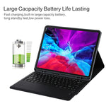 T129 可拆式藍牙黑色鍵盤超細纖維皮革平板保護套，適用於 iPad Pro 12.9 吋（2020），帶支架，黑色鍵盤