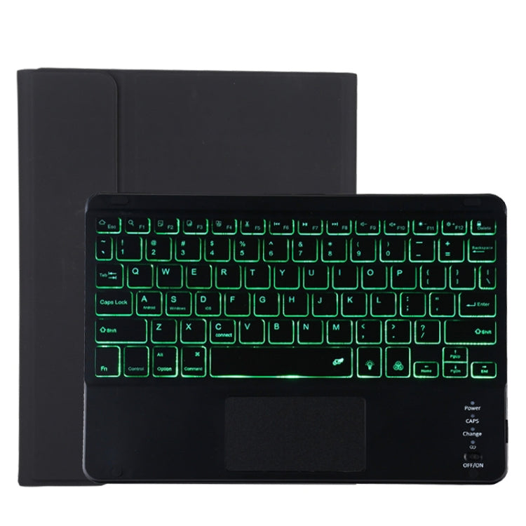 TG11BCS 可拆式藍牙黑色鍵盤超細纖維皮革平板保護套，適用於 iPad Pro 11 吋（2020），帶背光、觸控板、筆槽及筆架，黑色鍵盤