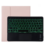 TG11BCS 可拆式藍牙黑色鍵盤超細纖維皮革平板保護套，適用於 iPad Pro 11 吋（2020），帶背光、觸控板、筆槽及筆架，黑色鍵盤