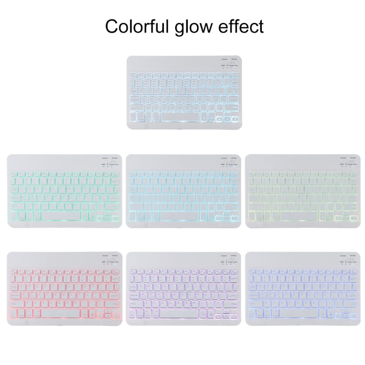 TG11BS 可拆式藍牙白色鍵盤超細纖維皮革平板保護套，適用於iPad Pro 11吋（2020），帶背光、筆槽及筆架，白色鍵盤