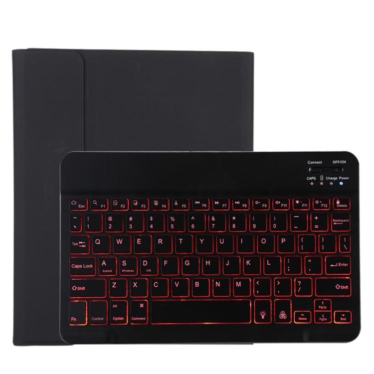 TG11BS 可拆式藍牙黑色鍵盤+超細纖維皮革平板保護套，適用於iPad Pro 11吋（2020），帶背光、筆槽及筆架，黑色鍵盤