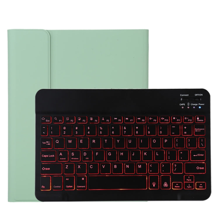 TG11BS 可拆式藍牙黑色鍵盤+超細纖維皮革平板保護套，適用於iPad Pro 11吋（2020），帶背光、筆槽及筆架，黑色鍵盤