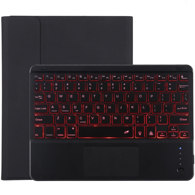 TG-102BCS 可拆式藍牙黑色鍵盤+超細纖維皮革平板保護套，適用於iPad 10.2吋 / iPad Air（2019），帶觸控板、背光、筆槽及筆架，黑色鍵盤