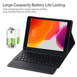 TG-102BCS 可拆式藍牙黑色鍵盤+超細纖維皮革平板保護套，適用於iPad 10.2吋 / iPad Air（2019），帶觸控板、背光、筆槽及筆架，黑色鍵盤