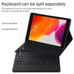 TG-102BCS 可拆式藍牙黑色鍵盤+超細纖維皮革平板保護套，適用於iPad 10.2吋 / iPad Air（2019），帶觸控板、背光、筆槽及筆架，黑色鍵盤