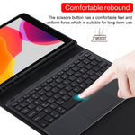 TG-102BCS 可拆式藍牙黑色鍵盤+超細纖維皮革平板保護套，適用於iPad 10.2吋 / iPad Air（2019），帶觸控板、背光、筆槽及筆架，黑色鍵盤