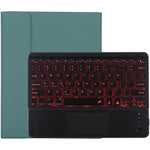 TG-102BCS 可拆式藍牙黑色鍵盤+超細纖維皮革平板保護套，適用於iPad 10.2吋 / iPad Air（2019），帶觸控板、背光、筆槽及筆架，黑色鍵盤