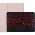 TG-102BCS 可拆式藍牙黑色鍵盤+超細纖維皮革平板保護套，適用於iPad 10.2吋 / iPad Air（2019），帶觸控板、背光、筆槽及筆架，黑色鍵盤