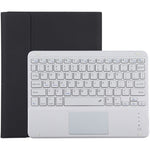 TG-102BC 可拆式藍牙白色鍵盤 + 超細纖維皮革平板保護套，適用於 iPad 10.2 吋 / iPad Air（2019），帶觸控板、筆槽及筆架，白色鍵盤