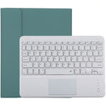 TG-102BC 可拆式藍牙白色鍵盤 + 超細纖維皮革平板保護套，適用於 iPad 10.2 吋 / iPad Air（2019），帶觸控板、筆槽及筆架，白色鍵盤