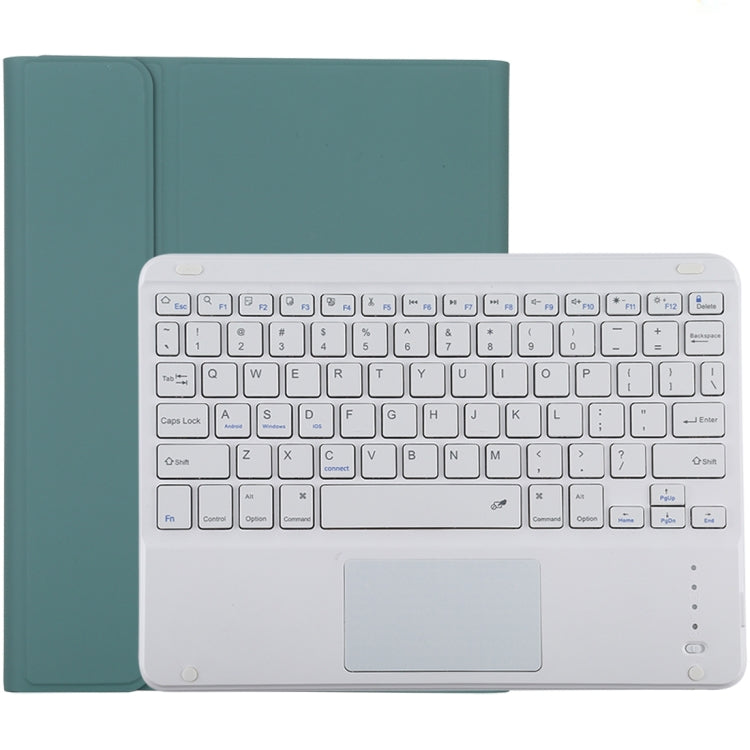 TG-102BC 可拆式藍牙白色鍵盤 + 超細纖維皮革平板保護套，適用於 iPad 10.2 吋 / iPad Air（2019），帶觸控板、筆槽及筆架，白色鍵盤