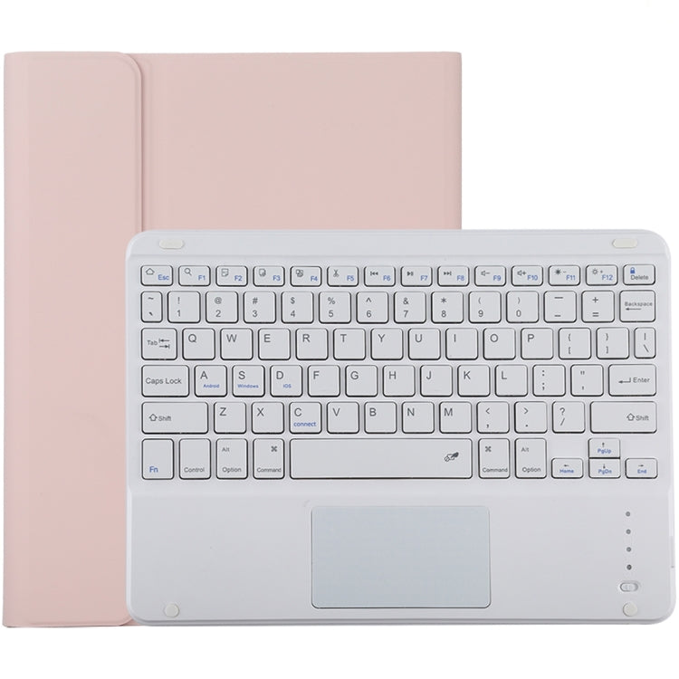 TG-102BC 可拆式藍牙白色鍵盤 + 超細纖維皮革平板保護套，適用於 iPad 10.2 吋 / iPad Air（2019），帶觸控板、筆槽及筆架，白色鍵盤