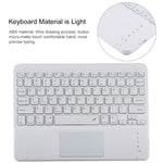 TG-102BC 可拆式藍牙白色鍵盤 + 超細纖維皮革平板保護套，適用於 iPad 10.2 吋 / iPad Air（2019），帶觸控板、筆槽及筆架，白色鍵盤