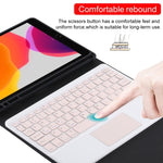 TG-102BC 可拆式藍牙粉紅色鍵盤 + 10.2 吋 iPad / iPad Air (2019) 專用超細纖維皮革平板保護套，附觸控板、筆槽及筆架，粉紅色鍵盤