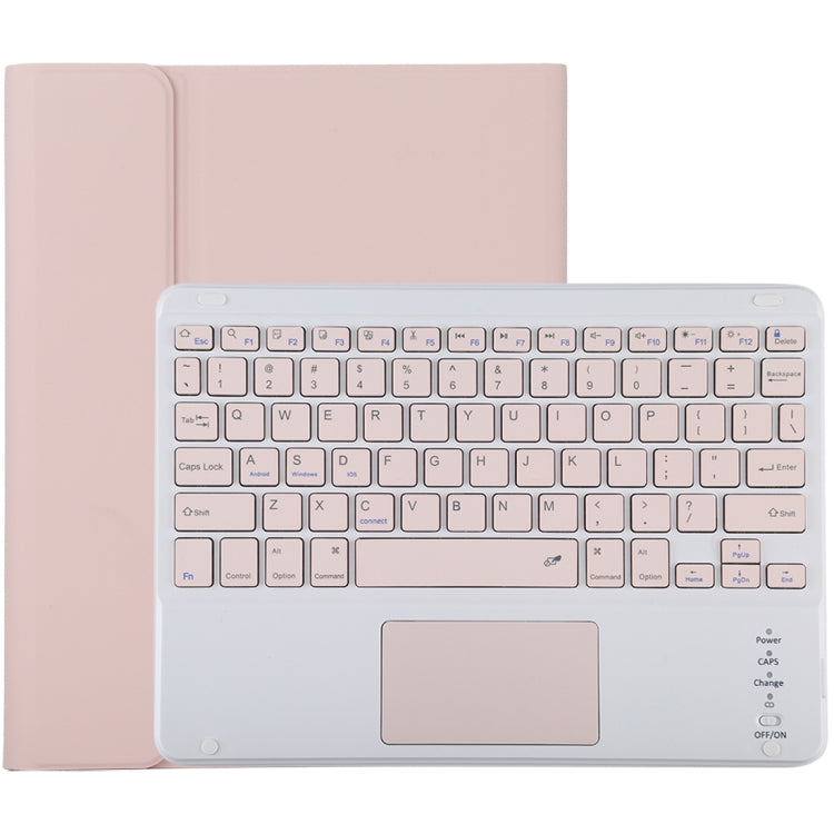 TG-102BC 可拆式藍牙粉紅色鍵盤 + 10.2 吋 iPad / iPad Air (2019) 專用超細纖維皮革平板保護套，附觸控板、筆槽及筆架，粉紅色鍵盤