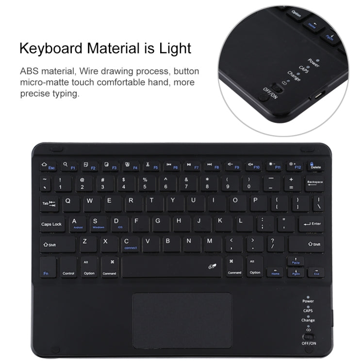 TG-102BC 可拆式藍牙黑色鍵盤 + 超細纖維皮革平板保護套，適用於 iPad 10.2 吋 / iPad Air (2019)，附觸控板、筆槽及筆架，TG-102BC