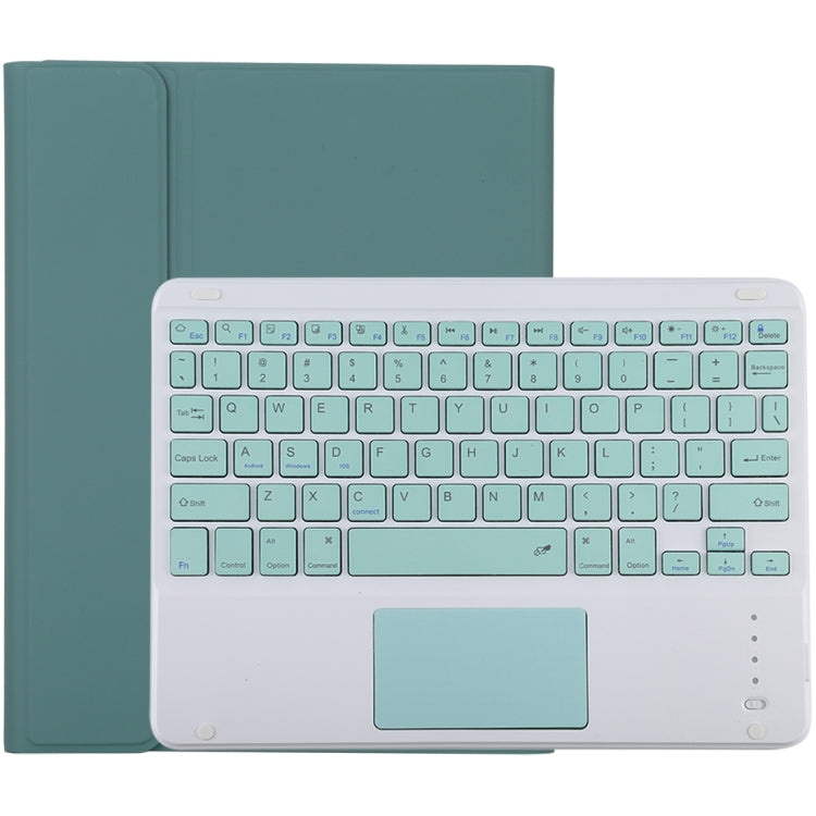 TG-102BC 可拆式藍牙綠色鍵盤 + 超細纖維皮革平板保護套，適用於iPad 10.2吋 / iPad Air (2019)，附觸控板、筆槽及筆架，綠色鍵盤