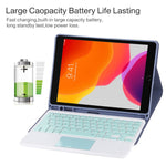 TG-102BC 可拆式藍牙綠色鍵盤 + 超細纖維皮革平板保護套，適用於iPad 10.2吋 / iPad Air (2019)，附觸控板、筆槽及筆架，綠色鍵盤