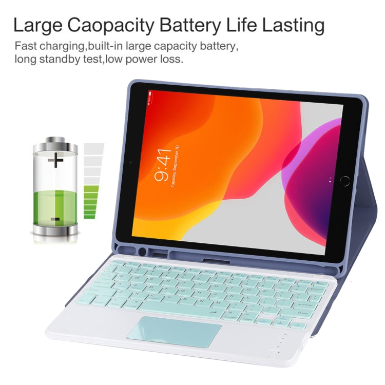 TG-102BC 可拆式藍牙綠色鍵盤 + 超細纖維皮革平板保護套，適用於iPad 10.2吋 / iPad Air (2019)，附觸控板、筆槽及筆架，綠色鍵盤