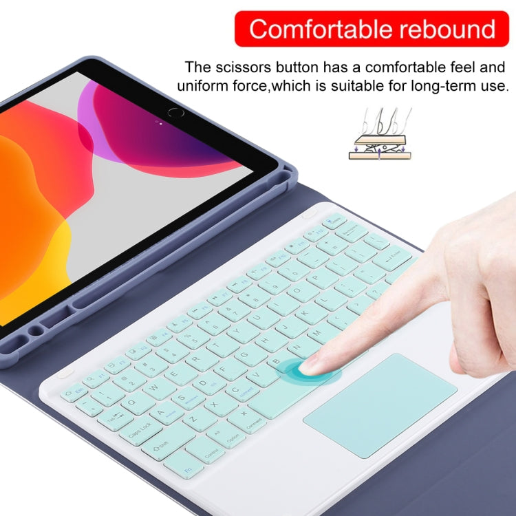 TG-102BC 可拆式藍牙綠色鍵盤 + 超細纖維皮革平板保護套，適用於iPad 10.2吋 / iPad Air (2019)，附觸控板、筆槽及筆架，綠色鍵盤