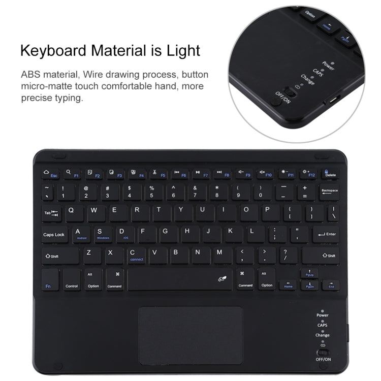 TG109BC 可拆式藍牙黑色鍵盤 + 超細纖維皮革平板保護套，適用於 iPad Air 2020，附觸控板、筆槽及筆架，TG109BC