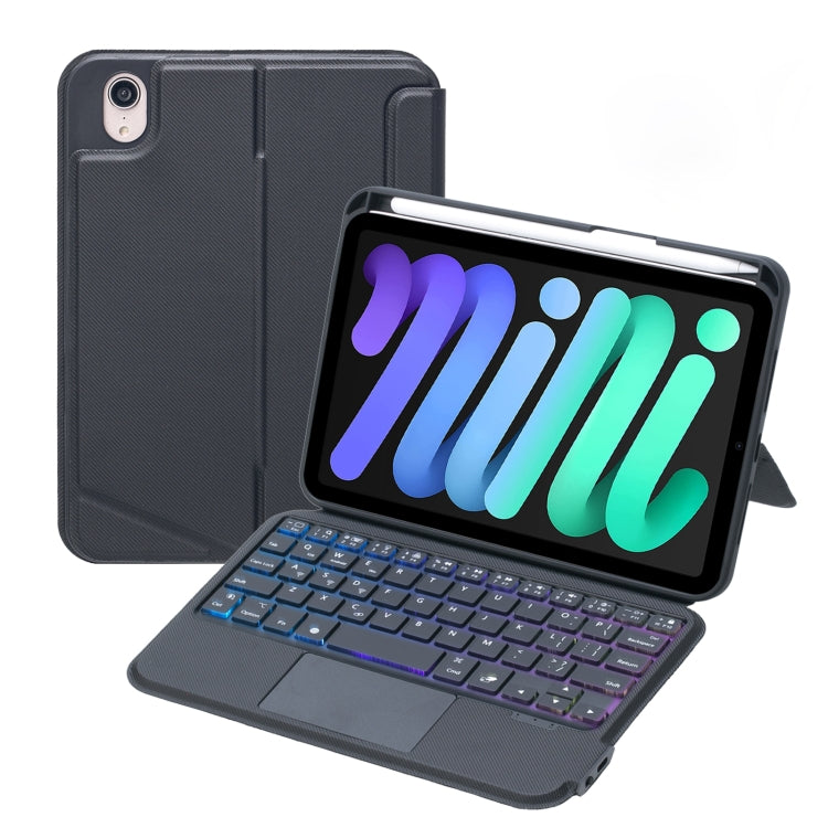 T06-AS 適用於 iPad mini6 / mini 7 觸控背光分離式藍牙鍵盤皮革保護套，T06-AS