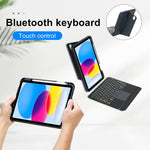 T10-AS 適用於iPad 11 2025 / iPad 第10代 10.9 2022 觸控背光分離式藍牙鍵盤皮革保護套，T10-A