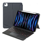 T11-AS 適用於 iPad Air 11 2025 / Air 5 / 4 10.9 / Pro 11 2022&2021&2020&2018 觸控背光分離式藍牙鍵盤皮革保護套，T11-AS