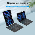 T11-AS 適用於 iPad Air 11 2025 / Air 5 / 4 10.9 / Pro 11 2022&2021&2020&2018 觸控背光分離式藍牙鍵盤皮革保護套，T11-AS