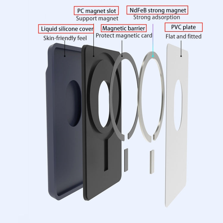 適用於iPhone 13系列 / iPhone 12系列矽膠錢包袋卡片套防消磁卡片夾Magsafing磁性貼