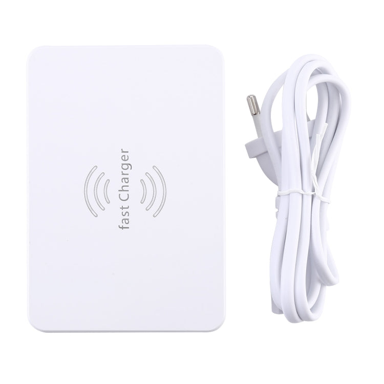 WLX-818F 六合一 10W QC3.0 無線充電 + USB-C / Type-C + 四埠 USB 充電器附智慧 LCD 顯示屏，歐規 / 澳規插頭，白色