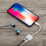 GL011 2合1 8針母座 + 3.5mm母座轉8針公座音頻充電轉接器