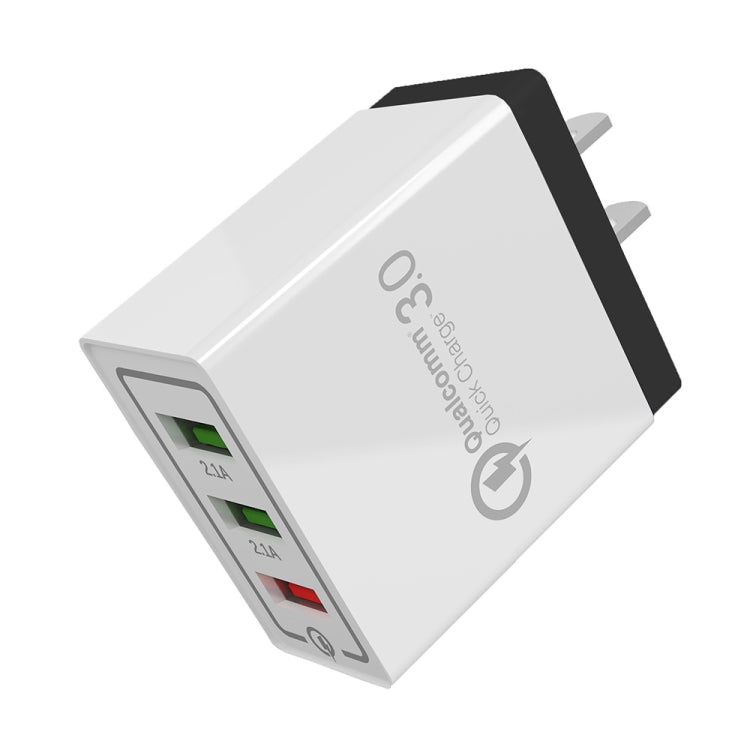 AR-QC-03 2.1A 三埠 USB 快速充電旅行充電器，美規插頭，AR-QC-03 美規，AR-QC-03 美規插頭藍色