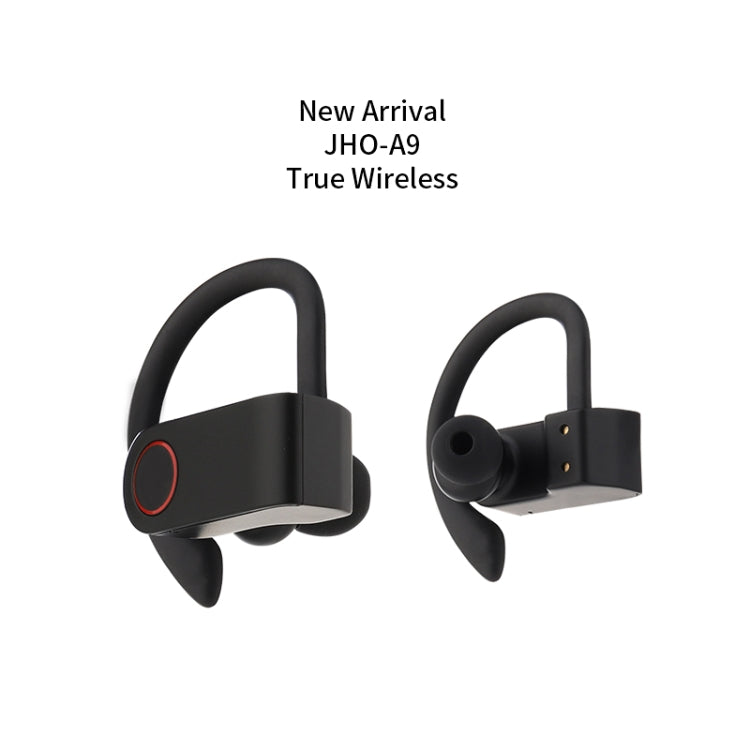JHO-A9 TWS 無線掛耳式藍牙耳機，附充電與收納一體化拉鍊包，支援語音控制，JHO-A9