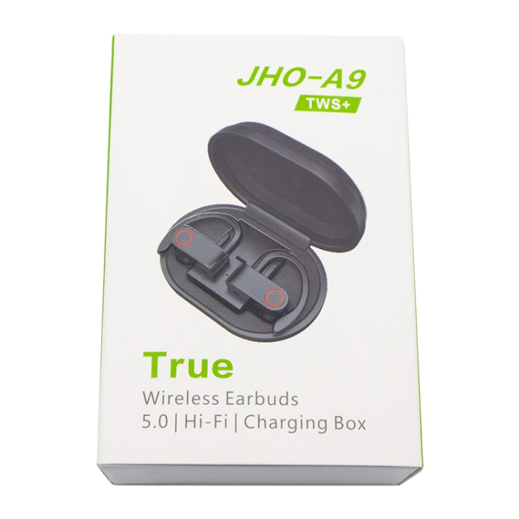 JHO-A9 TWS 無線掛耳式藍牙耳機，附充電與收納一體化拉鍊包，支援語音控制，JHO-A9