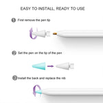4 件組防滑靜音耐磨 Apple Pencil 1 / 2 筆尖保護套，深藍、薄荷綠、透明、白色