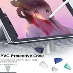 4 件組防滑靜音耐磨 Apple Pencil 1 / 2 筆尖保護套，深藍、薄荷綠、透明、白色