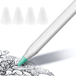 4 件組防滑靜音耐磨 Apple Pencil 1 / 2 筆尖保護套，深藍、薄荷綠、透明、白色