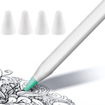 4 件組防滑靜音耐磨 Apple Pencil 1 / 2 筆尖保護套，深藍、薄荷綠、透明、白色