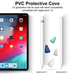 8 件組防滑靜音耐磨 Apple Pencil 1 / 2 筆尖保護套，深藍、薄荷綠、透明、白色