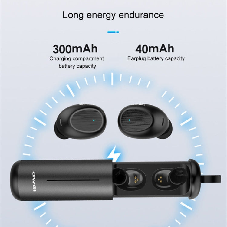 awei T55 TWS 藍牙 V5.0 真無線運動耳機，附便攜充電盒