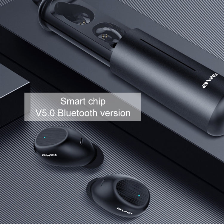 awei T55 TWS 藍牙 V5.0 真無線運動耳機，附便攜充電盒