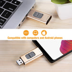 Richwell 3 合 1 64G Type-C + 8 針 + USB 3.0 金屬推拉式隨身碟，具 OTG 功能